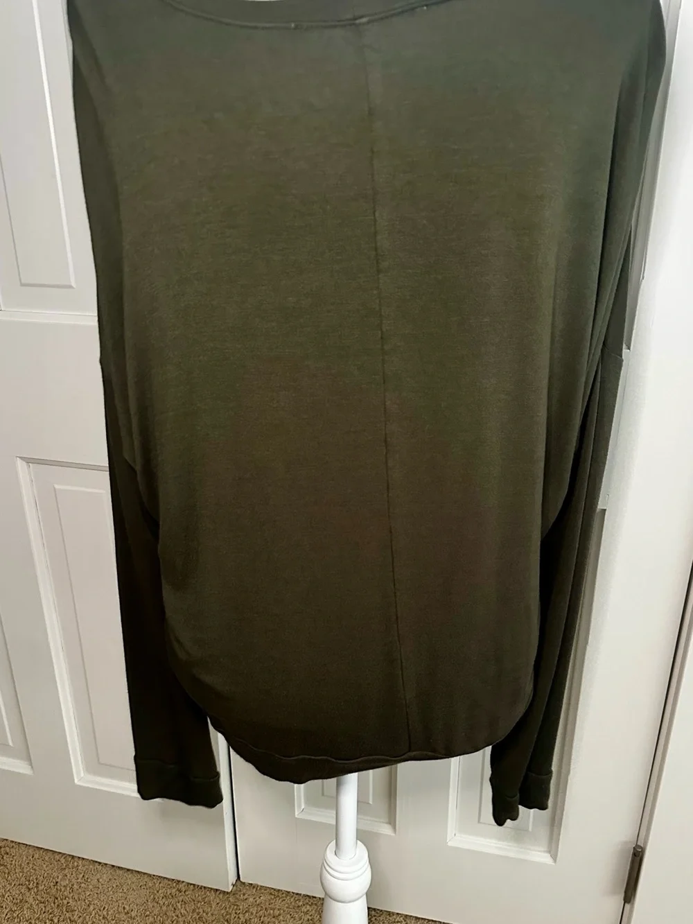 Double Zero Olive Boatneck Long Sleeve Top